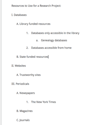 mla format essay list