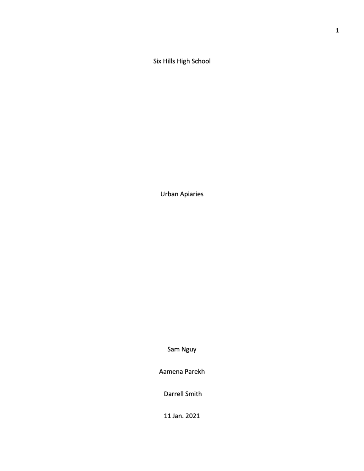 title page of an essay
